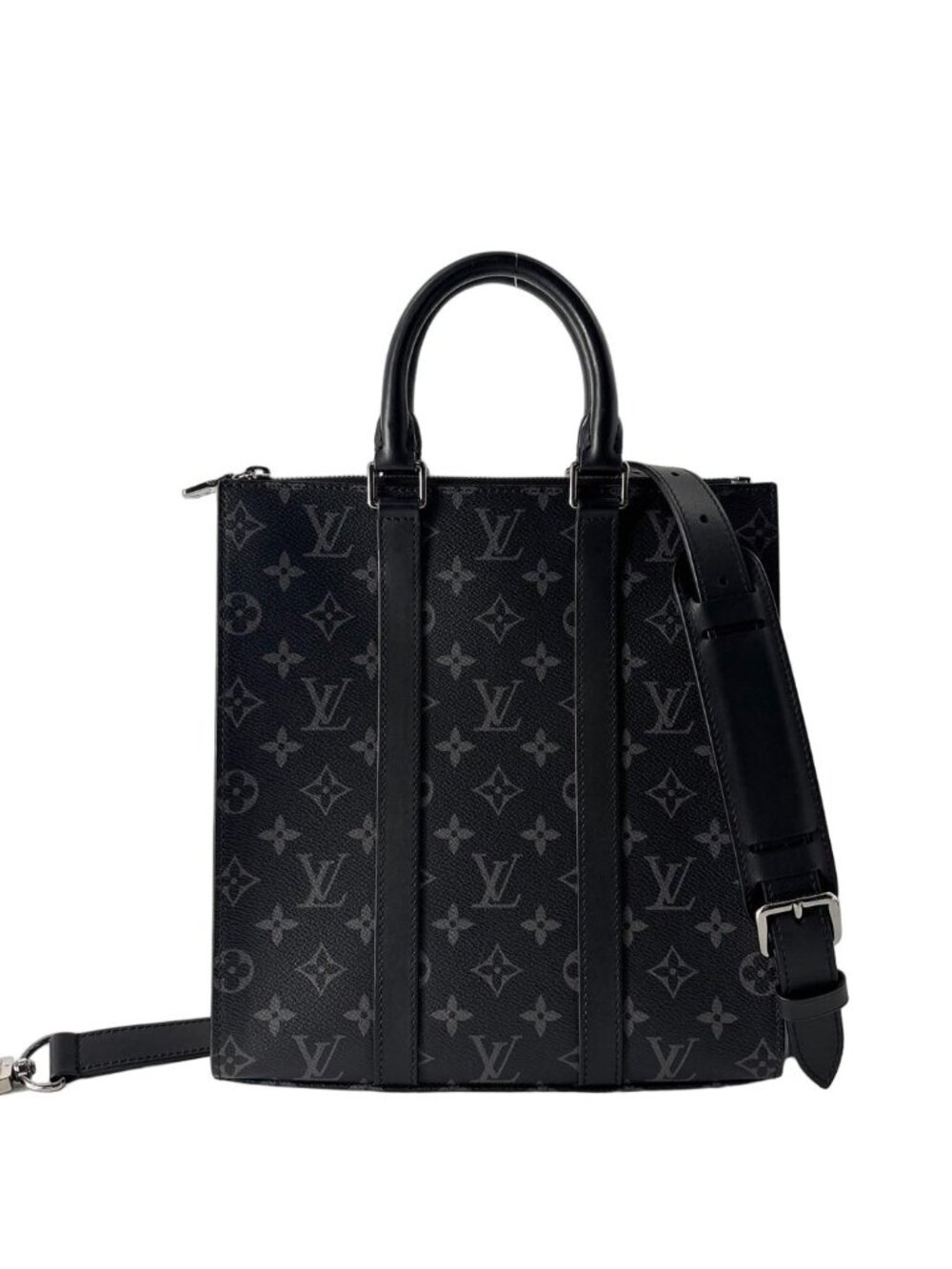 Louis Vuitton Monogram Eclipse Sac Plat Cross Tote Bag